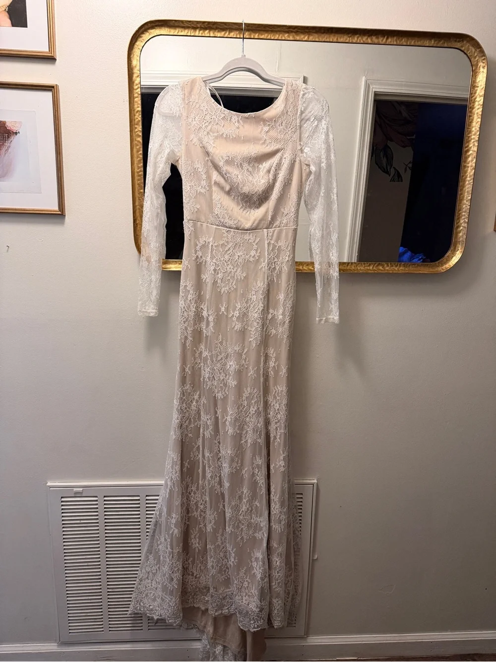 Promising Love Ivory Lace Long Sleeve Mermaid Maxi Dress